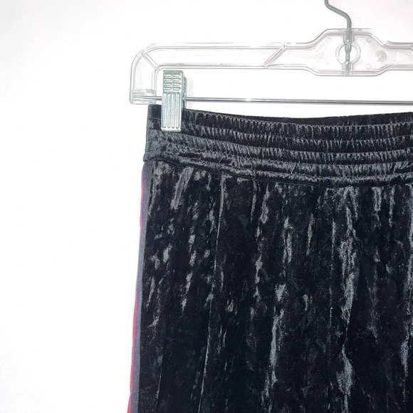 Zara Basic Black Striped Side High Rise Velvet Jogger Sweatpants Xsmall Women’s - Picture 2 of 10